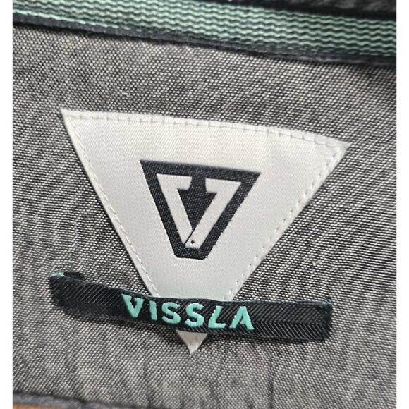 Vissla Shirt Mens Medium Brown Gray Fleece Stripe Button Up Long Sleeve Shacket - Picture 3 of 13